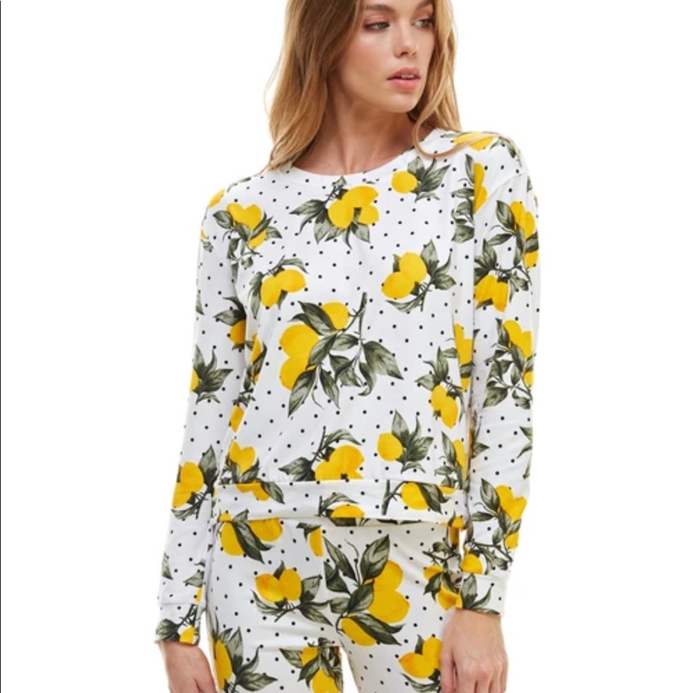 MasonGrey Sleepy Crewneck+Cropped Pant-Limoncello